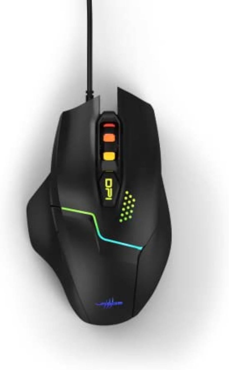 uRage Reaper 111 Gaming Mouse - 7000 DPI Optical Sensor - 500Hz Polling - 6 Programmable Buttons - RGB LED 16.8M Colors - Omron Switches - Gaming Software - Free Mousepad - USB Wired PC Mouse - Black - Image 2
