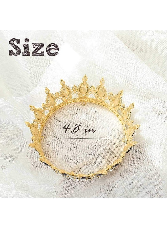 Foyte Baroque Queen Crown And Tiaras Sparkly Rhinestone Wedding Crown Bride Tiaras Princess Full Round Tiaras Headpieces For Women And Girls (Purple) - Image 5