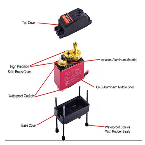 ZOSKAY 1X DS3218 Update servo 20KG Full Metal Gear Digital servo Baja servo Waterproof servo for Baja Cars(Control Angle 180) - Image 2