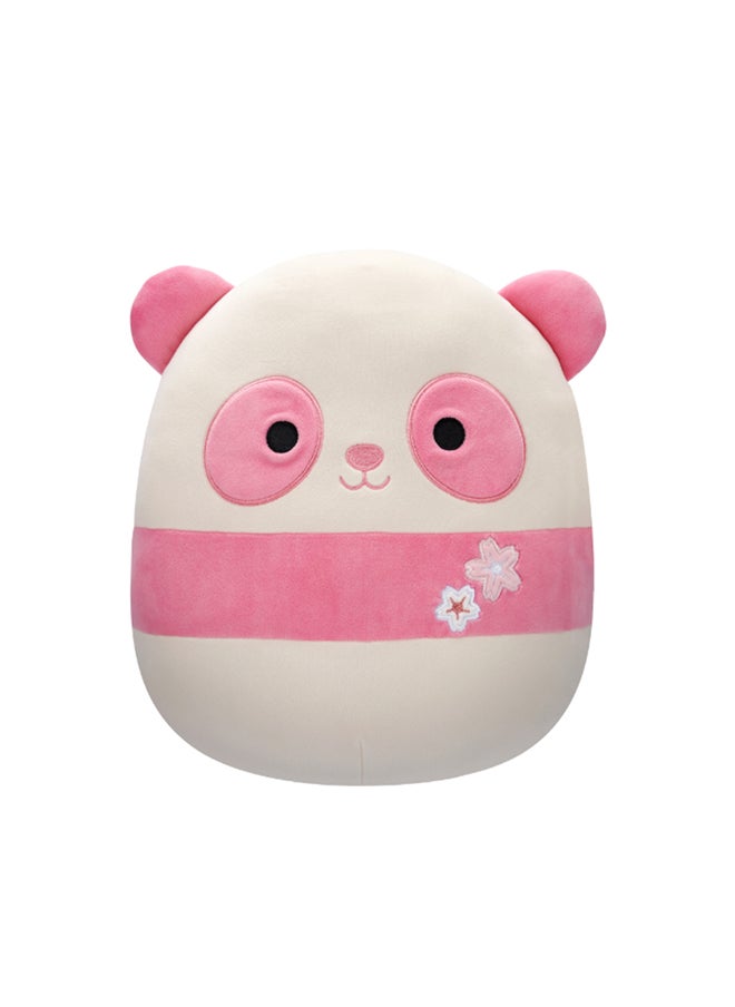 Squishmallows دبدوب باندا وردية متوسطة بحجم 12 بوصة مع زهور ساكورا مرخص رسميًا من كيلي توي لعبة محشوة ملونة وناعمة هدية للأطفال البنات والأولاد قابلة للغسل لعبة قابلة للعصر بألوان متعددة لجميع الأعمار  - Image 1