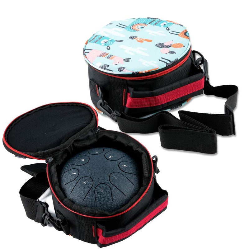 Ubblove Steel Tongue Drum 8 Notes 6 inches Musical Tank Drum Percussion Instrument with Tongue Drum Mallets Carry Bag Gifts for Adult Beginners (Black) - Image 5