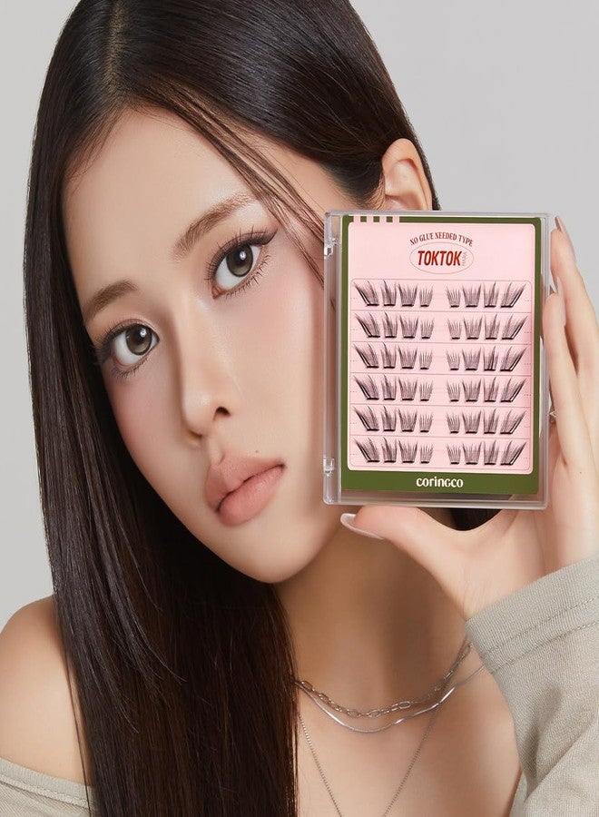 CORINGCO Toktok Hara Light Self Adhesive False Eyelashes, Natural Look, No Glue Needed, Assorted Set of 9/10/11mm, Reusable Lash Clusters Kbeauty (Cats) - Image 4