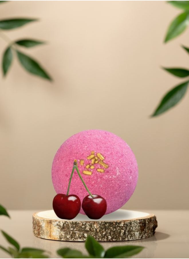 Soap&Friends Soap&Friends Cherry Bath Bomb 110g – Fizzy Fruity Bath Bomb with Sweet Cherry Scent – Moisturizing Natural Spa Bath Bomb  - Image 5
