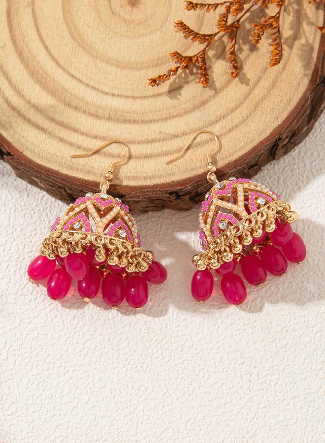 Take Two Embellished Jhumka Dangle Earrings - Image 1