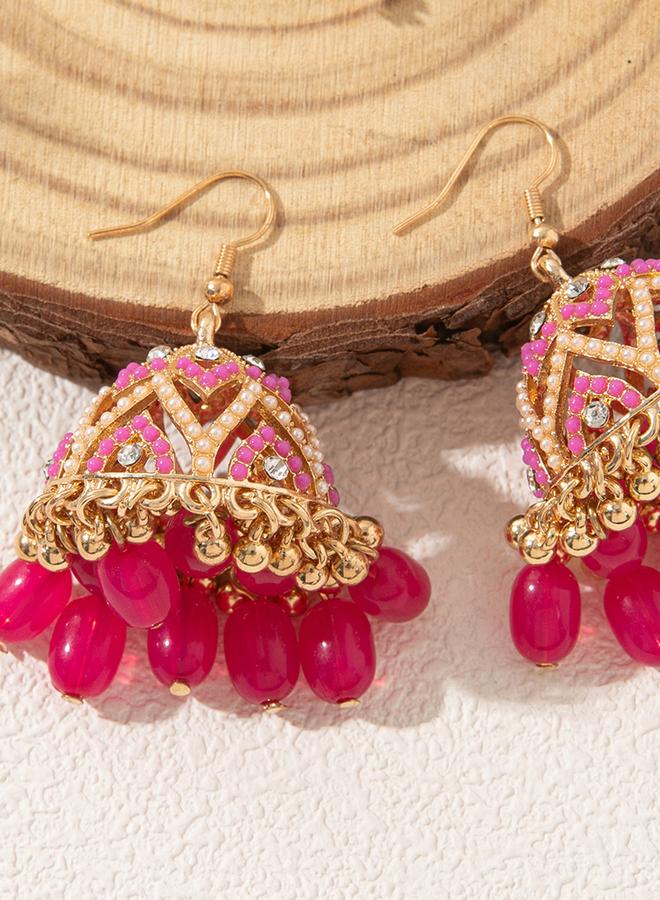 Take Two Embellished Jhumka Dangle Earrings - Image 2
