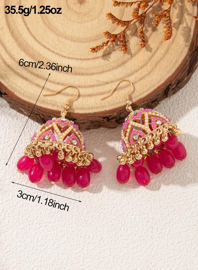Take Two Embellished Jhumka Dangle Earrings - Image 4