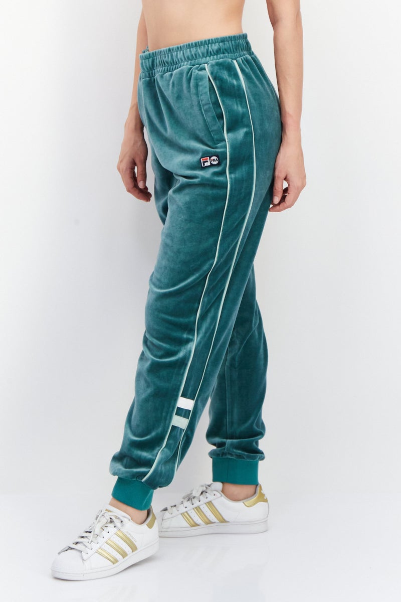 FILA سروال رياضي نسائي فيت بشعار العلامة التجارية، أخضر - Image 2