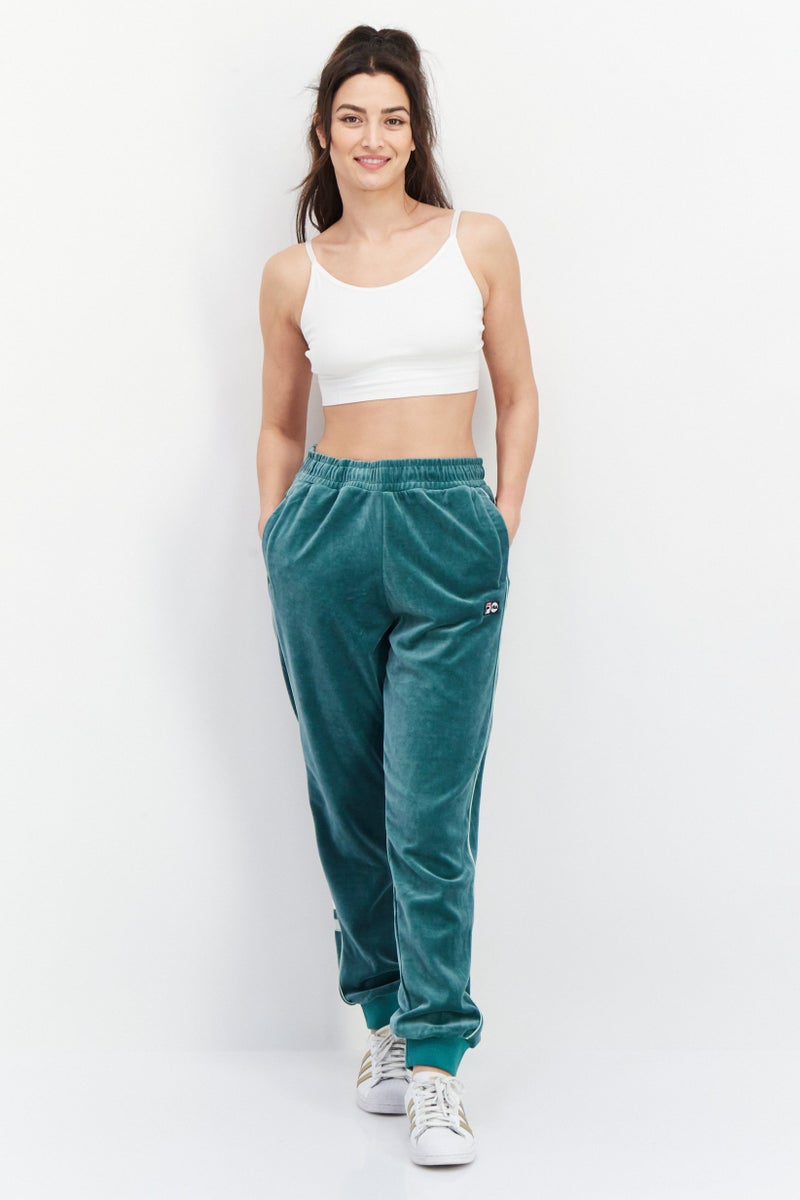 FILA سروال رياضي نسائي فيت بشعار العلامة التجارية، أخضر - Image 4