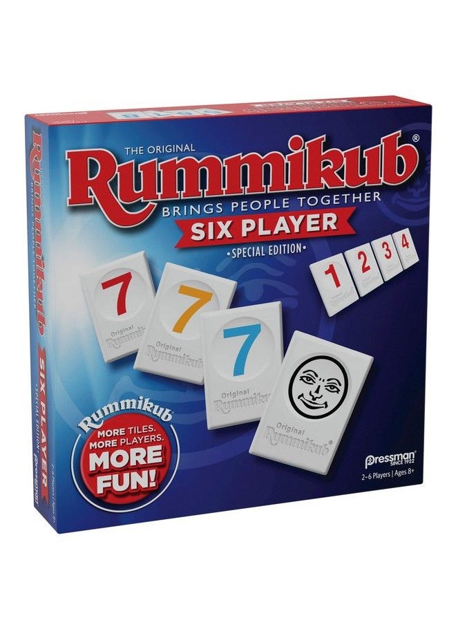 Pressman - Rummikub Six Player Edition The Classic Rummy Tile Game More Tiles And More Players For More Fun! By Pressman , Blue - Image 1
