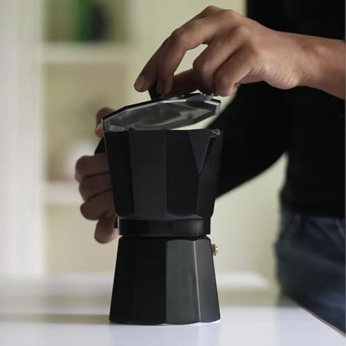 3D CREATIONS Home Kitchen Use Aluminum Coffee Moka Maker Pot Top Expresso Latte Stove Percolator (9 Cup) - Image 5