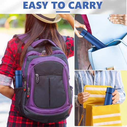 Vesici 2 Pack Dark Blue Slim Water Bottle 8.8 oz Small Stainless Steel Purse Compact Insulated Water Bottles Camping Travel Backpack Pocket Flask for Car Cold Coffee Tea - Image 5