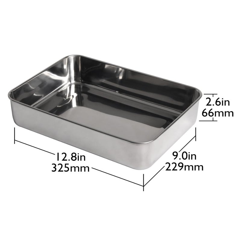 Lindy's Stainless Steel 9 X 13 Inches Covered Cake Pan with Stainless Steel Lid, Deep Pan for Baking Cakes, Breads, Casseroles, Fish, Vegetables and More - Image 3