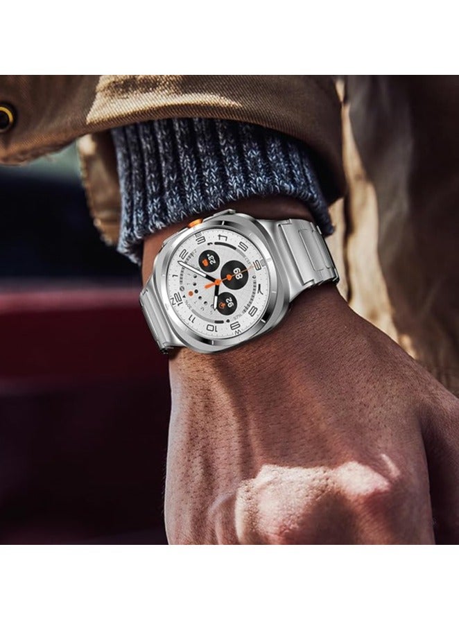TIGER Stainless Steel Band Compatible with Galaxy Watch Ultra 47mm (2024) – No Gap Business Metal Replacement Strap for Samsung Galaxy Watch 7 Ultra 47mm – Premium Adjustable Wristband for Men – Durable & Stylish Silver  - Image 2