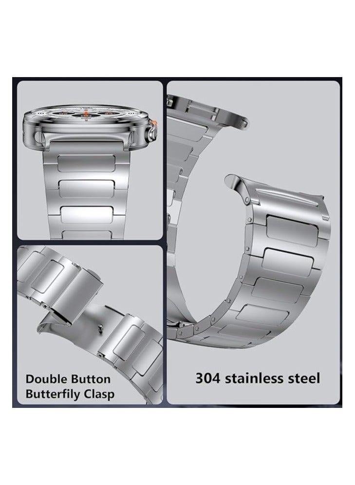 TIGER Stainless Steel Band Compatible with Galaxy Watch Ultra 47mm (2024) – No Gap Business Metal Replacement Strap for Samsung Galaxy Watch 7 Ultra 47mm – Premium Adjustable Wristband for Men – Durable & Stylish Silver  - Image 3