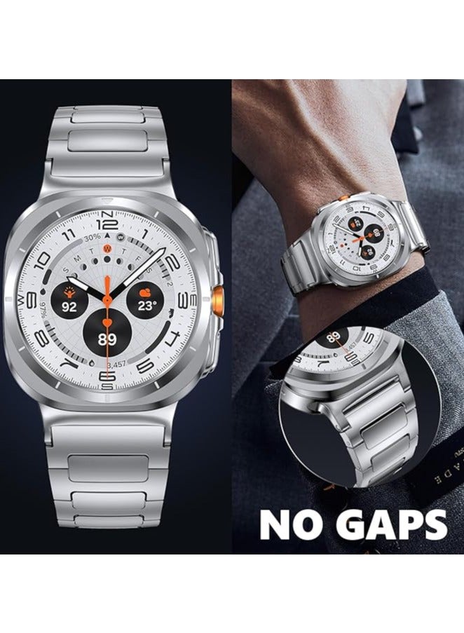 TIGER Stainless Steel Band Compatible with Galaxy Watch Ultra 47mm (2024) – No Gap Business Metal Replacement Strap for Samsung Galaxy Watch 7 Ultra 47mm – Premium Adjustable Wristband for Men – Durable & Stylish Silver  - Image 4