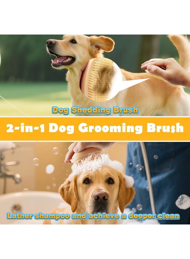 Peehss 2-in-1 Bath Brush for Pet Grooming & Massage - Pet Silicone Brush for Long & Short Haired Dogs and Cats, Dog Scrubber for Bath, Dog Brush for shedding, Use Wet as Bath Brush or Dry for Grooming - Image 2