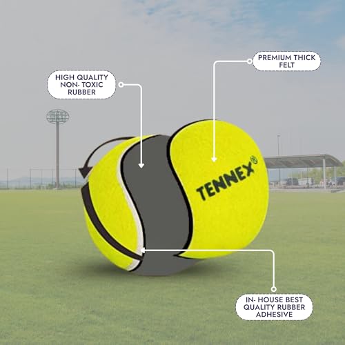 TENNEX Rubber Cricket Tennis Ball Heavy/Hard in Red Colour | Standard Size | Overarm Cricket | Approx125 Grams (Standard, 12) - Image 4