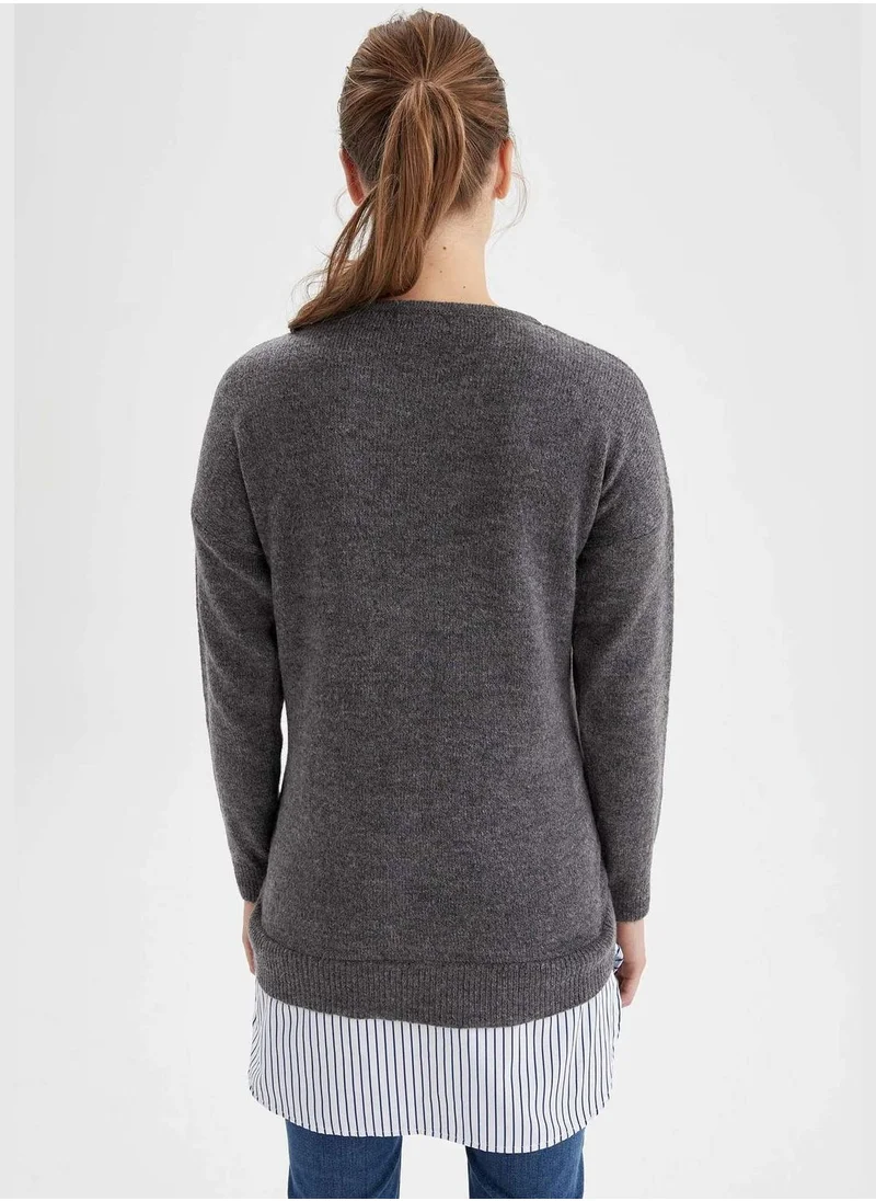 DeFacto Basic Long Sleeve Maternity Top