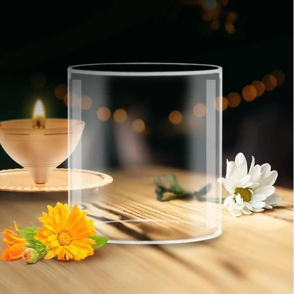 True Decor True Décor Diya for Puja Glass Cover Akhand Jyoti Diya Glass Large (Height: 4 Inch Width: 3 Inch) - Image 2