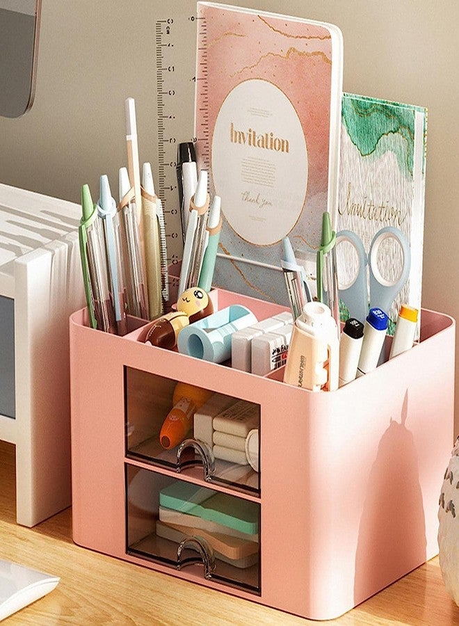 Zipsome Cosmetic Organizer Box Drawers Storage Plastic Stationary Boxes | Makeup Organiser with Drawers Vanity Storage Box, Versatile Plastic Countertop Cosmetics Display Case Holder 1PCS Multicolor - Image 2