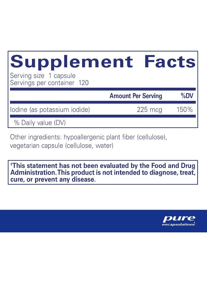 اليود (يوديد البوتاسيوم) مكمل مضاد للحساسية يدعم وظيفة الغدة الدرقية الصحية 120 كبسولة - Image 2