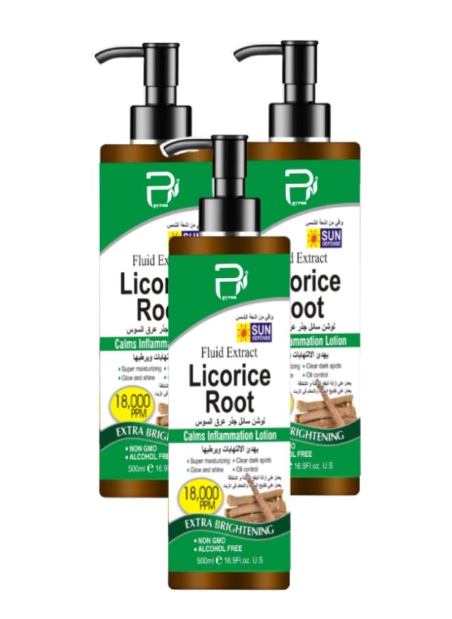 PYRON 3 Pieces Licorice Root Lotion 500ML  - Image 1