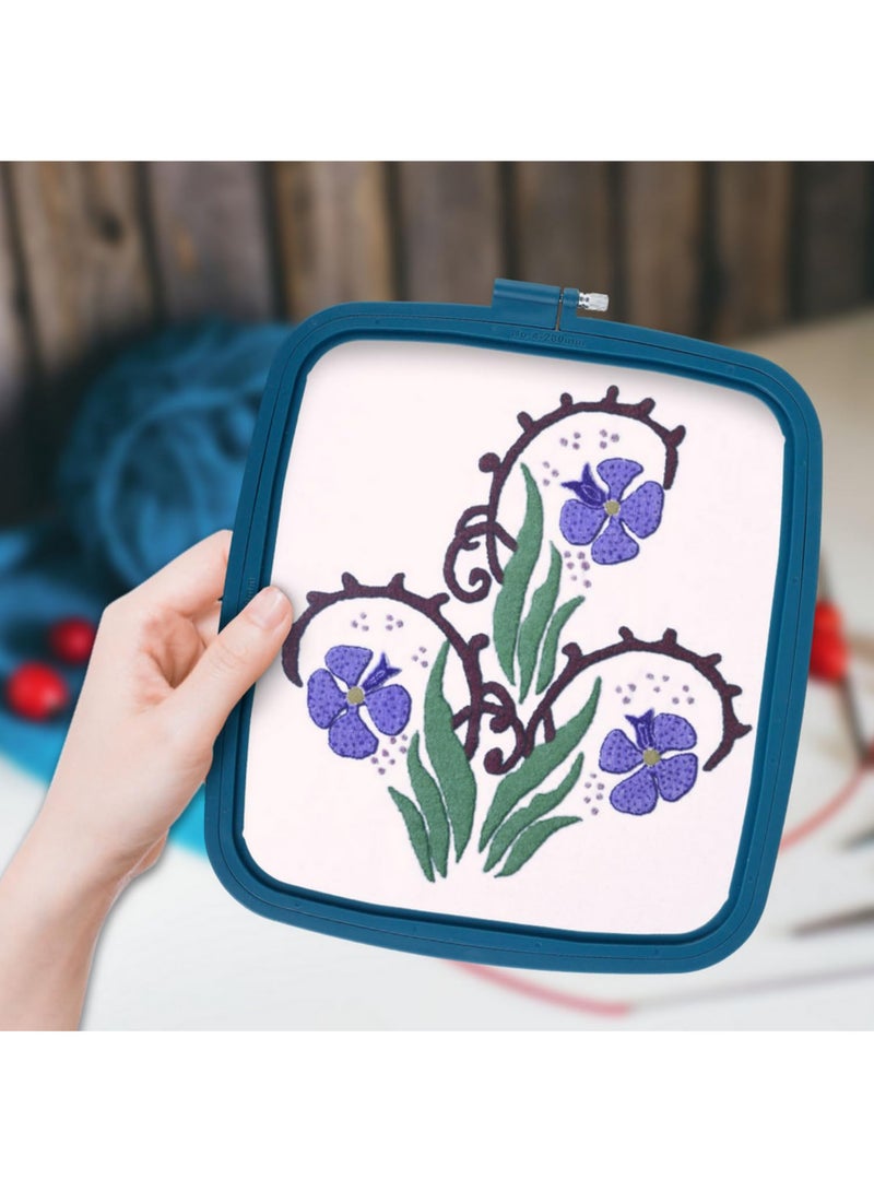 5 Pieces Square Embroidery Hoops ABS Plastic Multicolor Cross Stitch Hoop for Cross Stitch For DIY Embroidery Craft Cross Stitch and DIY Craft Sewing 5 Sizes - Image 4