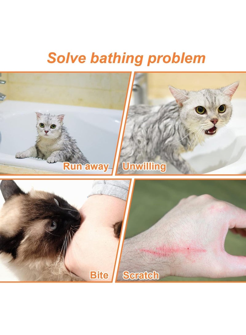 Relex Cat Bathing Bag, Adjustable Breathable Mesh Grooming and Nail Trimming Bag, Soft Polyester Anti-Scratch Cat Washing Restraint for Small and Medium Cats - Image 4