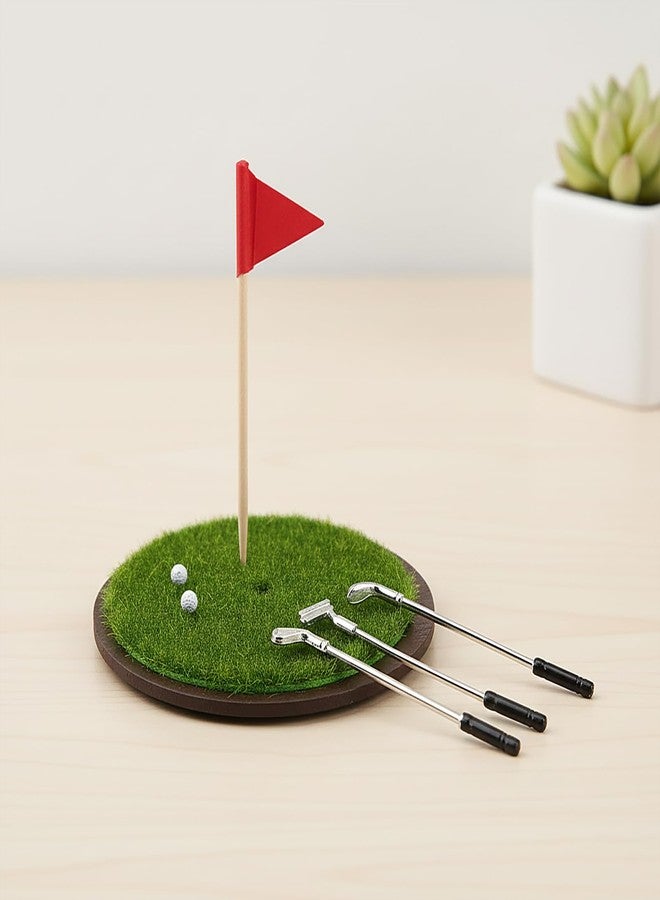 KH866 Miniature Golf Set Dollhouse 1:6 and 1:12 Scale Ornament, Includes Mini Golf Practice Grass Mat, 3 Golf Clubs, 2 Golf Balls, 1 Flag Decorations for Props Accessories, Gift for Goft Enthusiasts - Image 5