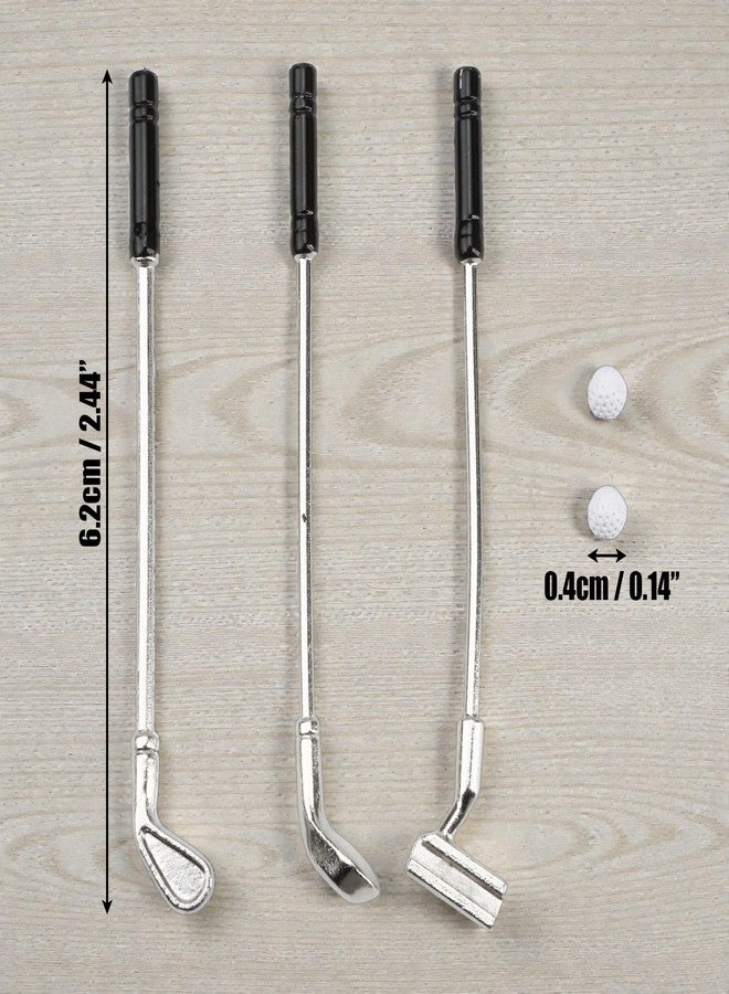 KH866 Miniature Golf Set Dollhouse 1:6 and 1:12 Scale Ornament, Includes Mini Golf Practice Grass Mat, 3 Golf Clubs, 2 Golf Balls, 1 Flag Decorations for Props Accessories, Gift for Goft Enthusiasts - Image 2