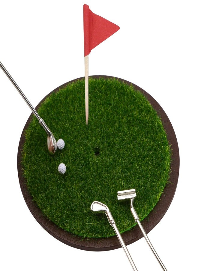 KH866 Miniature Golf Set Dollhouse 1:6 and 1:12 Scale Ornament, Includes Mini Golf Practice Grass Mat, 3 Golf Clubs, 2 Golf Balls, 1 Flag Decorations for Props Accessories, Gift for Goft Enthusiasts - Image 4