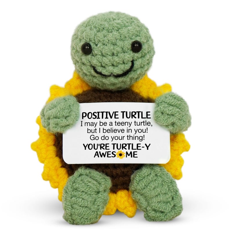 OASSIE Easter Basket Stuffers Gifts for Teens Kids - Positive Turtle Crochet Animals, Birthday Relaxation Gifts for Teen Girls Boys Daughter Mom Sister Friend Women - Image 1