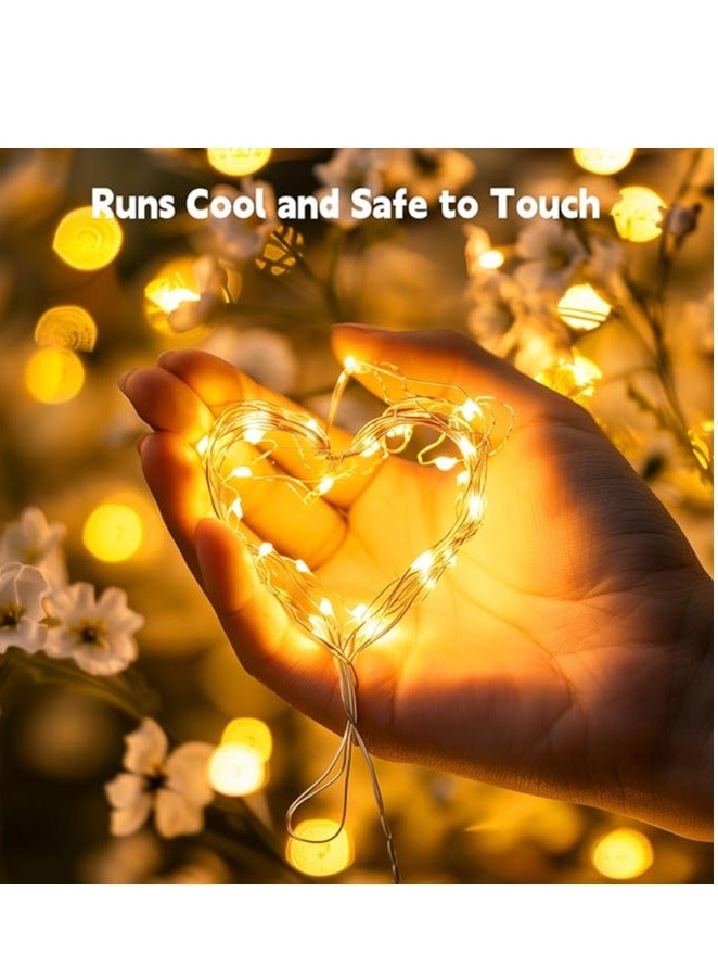 Fairy Lights Plug in, 33Ft 100 LEDs Waterproof Silver Wire Firefly Lights, Adaptor Included, Starry String Lights for Wedding Indoor Outdoor  Patio Garden Decoration - Image 2