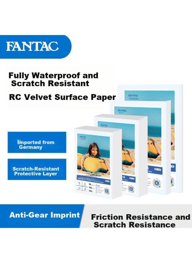 Fantac Rc Waterproof Velvet Scratch-resistant Photo Paper 5x7 Inches 255gsm Color Inkjet Printing Photo Paper 100 Sheets Pack 9895-702 - Image 2