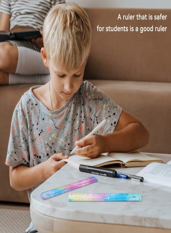 Grevosea 2-Piece 30cm/12inch Flexible Shatterproof Plastic Ruler - Colorful, Bendable, Straight Edge - Ideal for Kids & Adults, School, Home, Office - Image 5