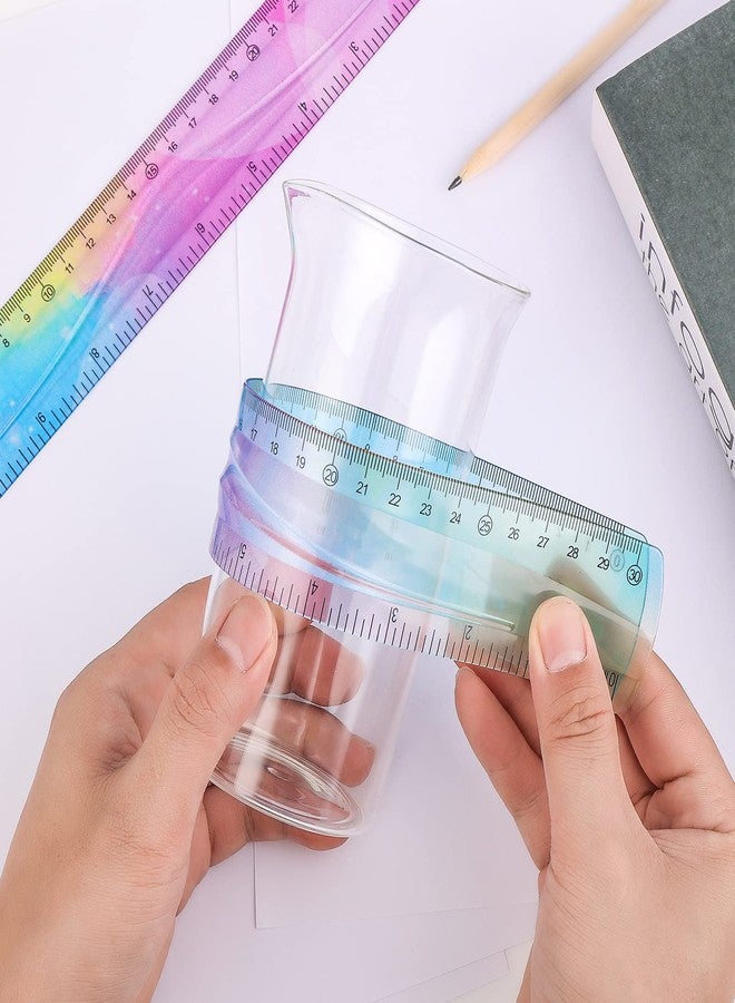 Grevosea 2-Piece 30cm/12inch Flexible Shatterproof Plastic Ruler - Colorful, Bendable, Straight Edge - Ideal for Kids & Adults, School, Home, Office - Image 4