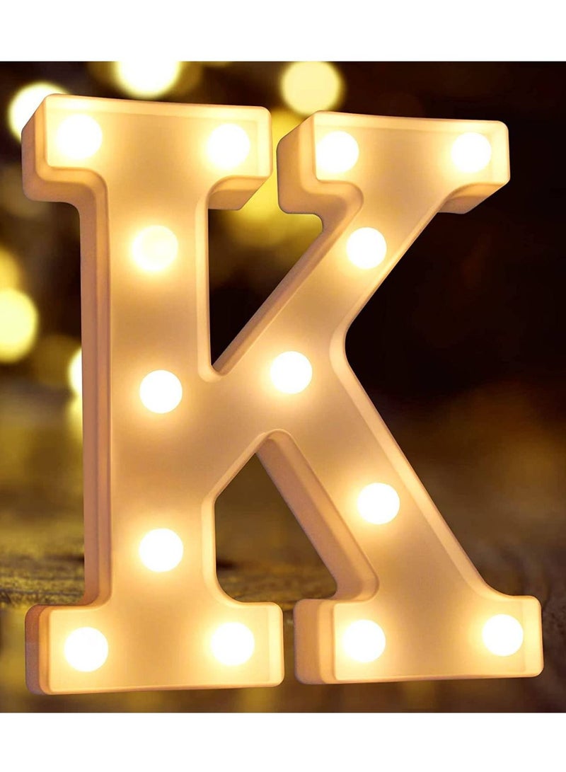 Vitacelli Alphabet LED Letter Lights Light Up Plastic Letters Standing Hanging K ( 8.46in x 7.36in x 1.77inches ) - Image 3