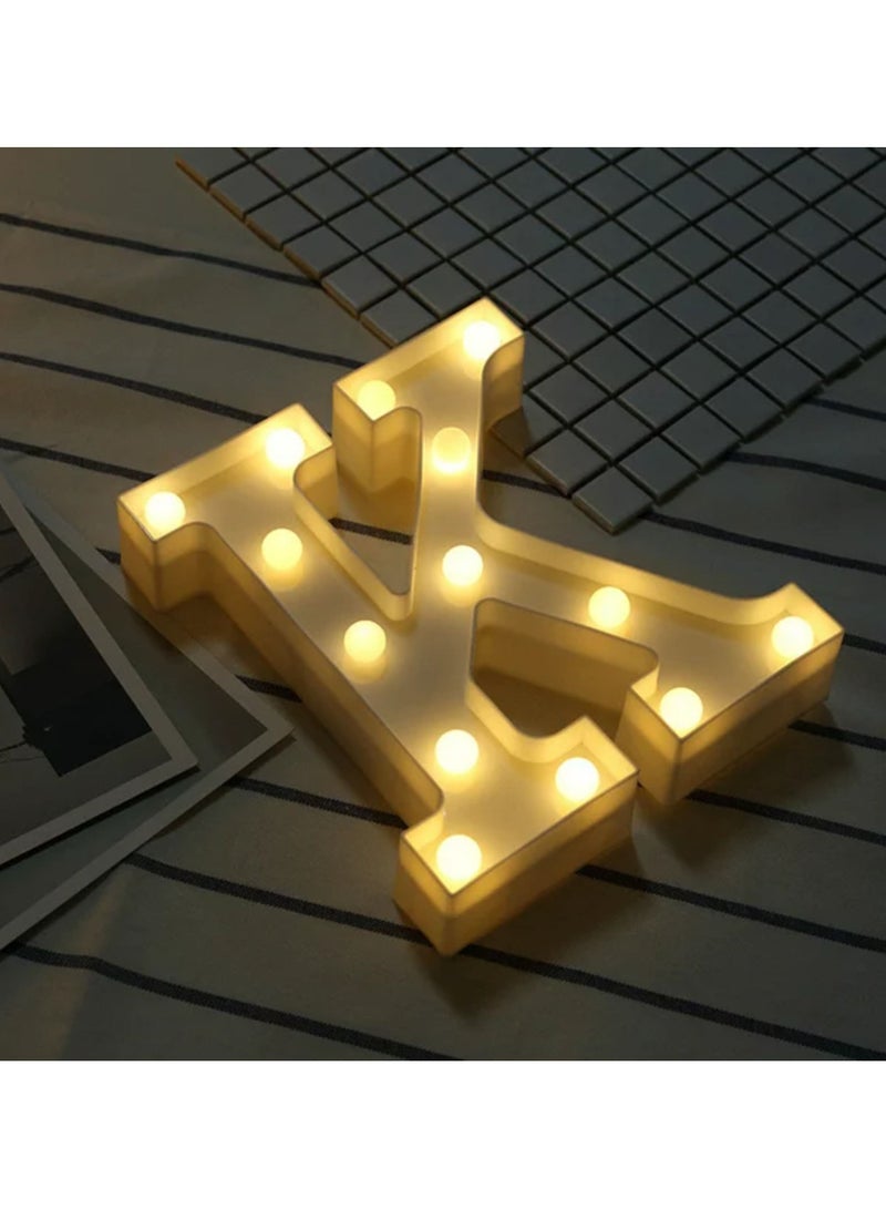 Vitacelli Alphabet LED Letter Lights Light Up Plastic Letters Standing Hanging K ( 8.46in x 7.36in x 1.77inches ) - Image 5