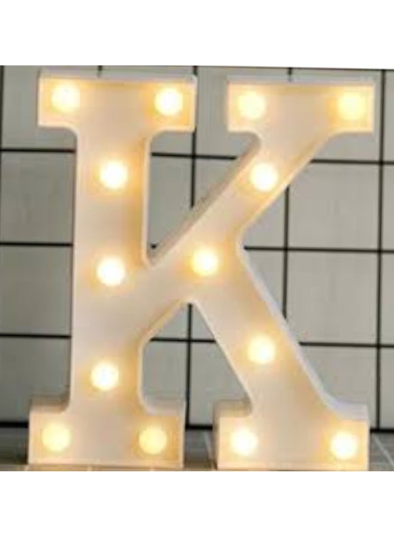 Vitacelli Alphabet LED Letter Lights Light Up Plastic Letters Standing Hanging K ( 8.46in x 7.36in x 1.77inches ) - Image 4