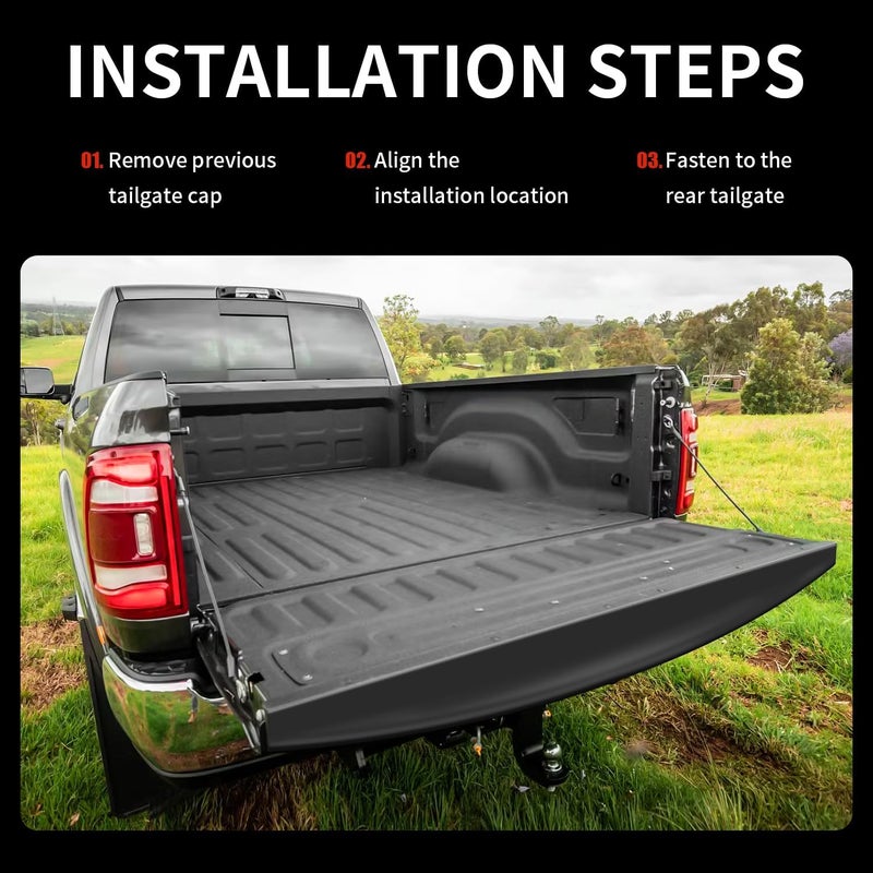 KARPAL Tailgate Spoiler Top Protector Cover Molding Cap for Dodge Ram 1500/2500/3500 (2009-2018) - Image 5