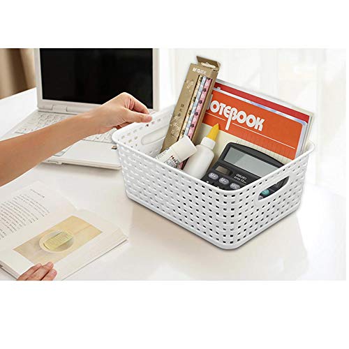 Pekky White Plastic Storage Basket, Kitchen Organizer, Set of 6 - Image 4