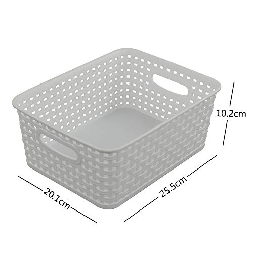 Pekky White Plastic Storage Basket, Kitchen Organizer, Set of 6 - Image 2