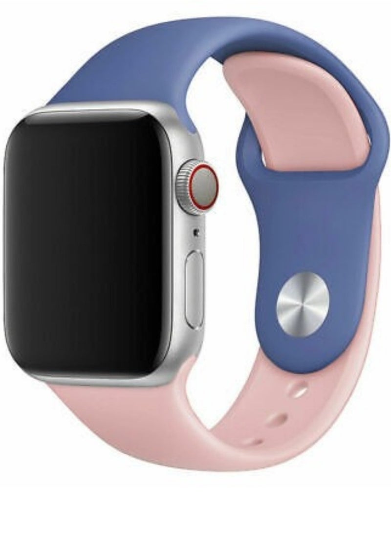ELTRAZONE Dual Color Soft Silicone Watch Strap For Apple Watch Band /45mm For iWatch Series 7/6/SE/5/4/3/2/1/ - Image 1