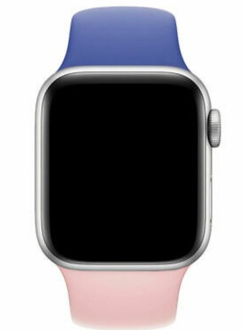 ELTRAZONE Dual Color Soft Silicone Watch Strap For Apple Watch Band /45mm For iWatch Series 7/6/SE/5/4/3/2/1/ - Image 2