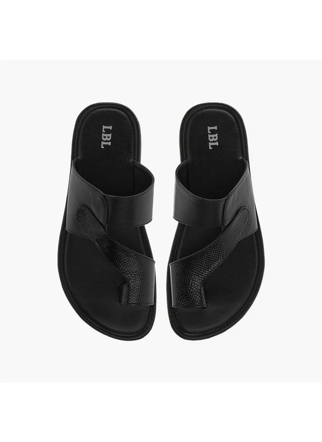 LBL by Shoexpress Boys Textured Slip-On Arabic Sandals with Toe Loop Detail