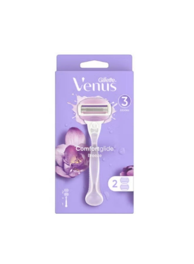 Venus Comfort Glide Breeze 2-Piece Razor Set, Purple