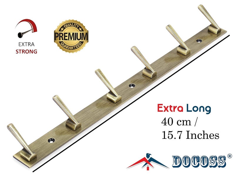 DOCOSS Antique Brass Wall Hooks for Hanging Cloth and Towel Hangers for Wall,Door Hangers,Hook Rail Bathroom Accessories- Pack of 2 - Image 4