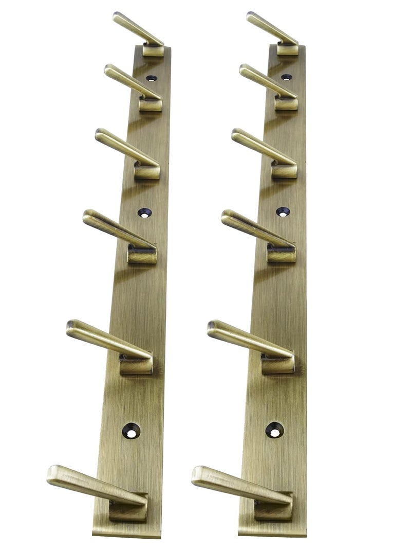 DOCOSS Antique Brass Wall Hooks for Hanging Cloth and Towel Hangers for Wall,Door Hangers,Hook Rail Bathroom Accessories- Pack of 2 - Image 1