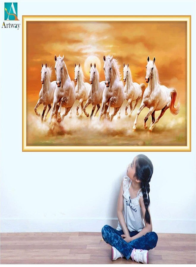 آرت واي ملصق Artway 7 Horses Vastu، ملصق فينيل مقاوم للماء بالكامل، متعدد الألوان (MultiColor_4) - Image 3