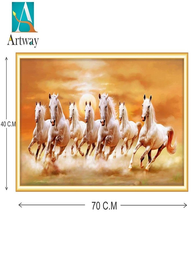 آرت واي ملصق Artway 7 Horses Vastu، ملصق فينيل مقاوم للماء بالكامل، متعدد الألوان (MultiColor_4) - Image 2